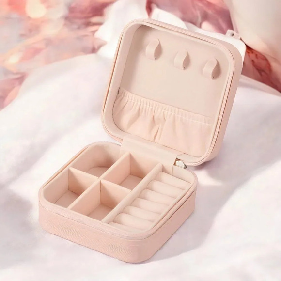 🆕️Compact Travel Jewelry Organizer Portable Zipper Case Rings Earrings Necklace - Picture 10 of 16